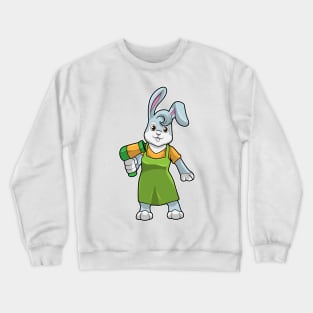 Rabbit as Hairdresser with Hairdryer Crewneck Sweatshirt